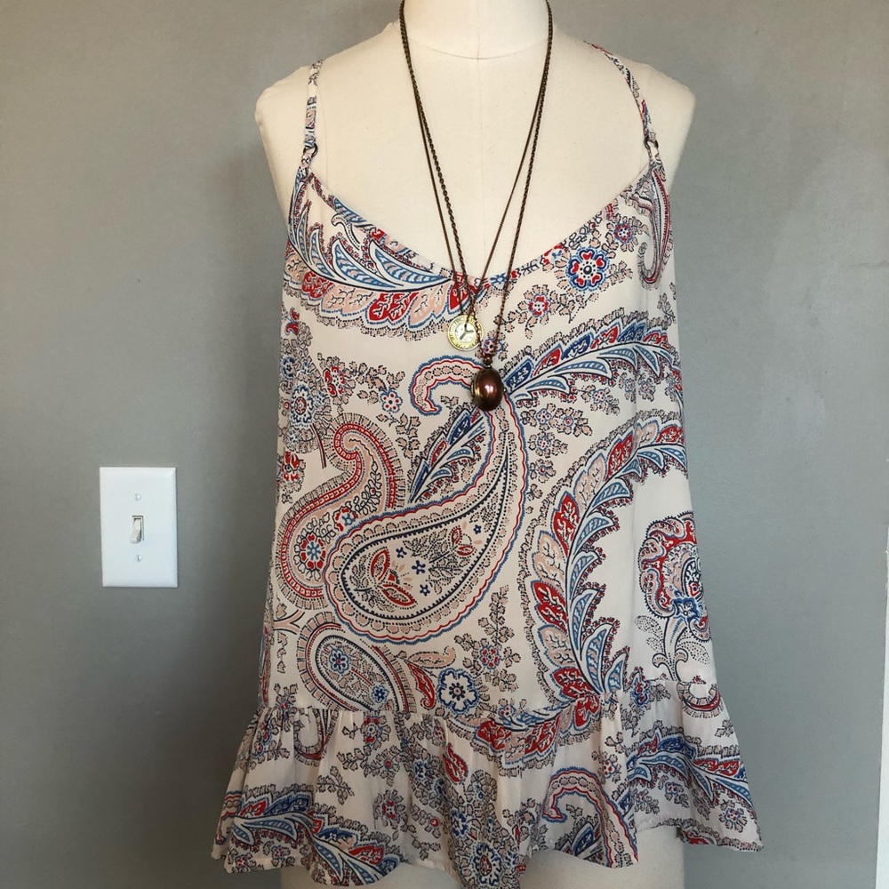 Abercrombie & Fitch Paisley Racerback, Size Large